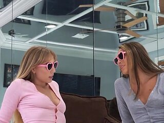 DILF with a huge dick banging Mackenzie Mace and Stella Elle