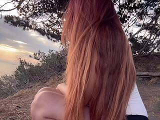 Artemisia Love outdoor in the nature showing her perfect body