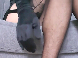 Feeling glam, very horny in my black in dress and fully fashioned stockings. Get on your knees and open wide little whore.