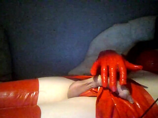 Crossdresser Playing in Pvc