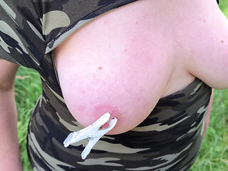 hiking with nipple clamps