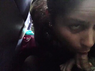Young and beautiful mom gets surprised by a public outdoor blowjob.