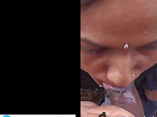 New Instagram Viral Desi lady gives an outdoor blowjob and drinks cum