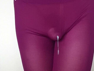 misr4 - Cum on burgundy leggings