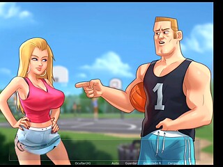 Hot teenage girl, big tits, summertime saga