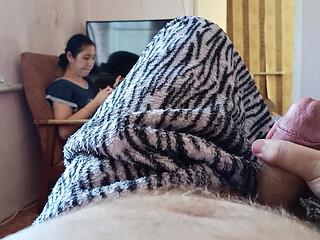 Stepson's morning hand job and cock sucking from stepmom