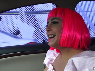 Stranded Teens - Brunette Natalie Monroe Sucks Bruno & Takes a Big Sweet Ass Pounding After He Pulls Over in a Car