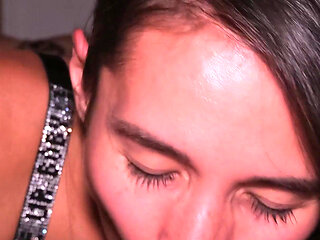 New Year Gift Sucking with Sloppy Cumshot in Mouth