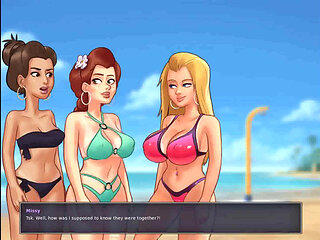 Summertime saga: college boobs competition at the beach ep 204