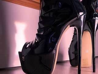 Nylon Feet High Heels