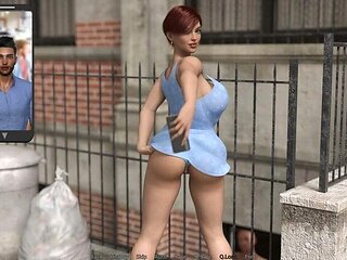 Hot Wife Emily Flashes Her Ass & Panties on Husband's Video Call - Uncensored Public Nudity