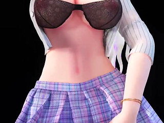 Phone Number Anal Plug Bead Chain Bare-bottomed Ultra-short Skirt White Stockings