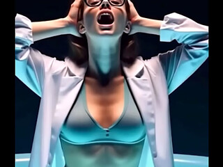 3D AI HQ Brunette Breast Expansion in pool Big Tits Solo POV wSound added