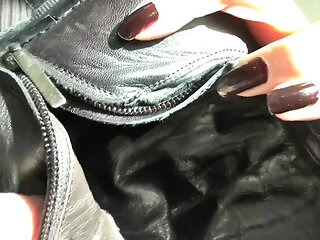 German MILF Lady Victoria Valente Smells Her Black Boots & Feet JOI POV