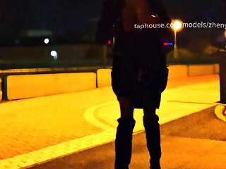 Naked Femboy Walks Around the City