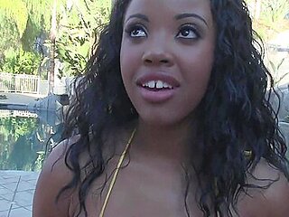 Hot Ebony With Huge Natural Tits Fucks White Dick