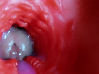 Super quality squelchy wet hole ASMR camera inside
