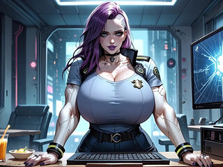 Cyberpunk Girl Undress in Office (ai Animation)