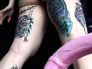Stacked brunette goes solo toys and masturbation