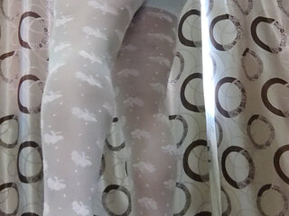 Feeling hot in white pantyhose