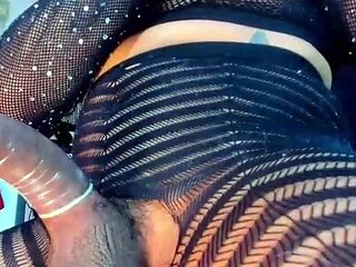 Solo tranny with big boobs jerks off her cock