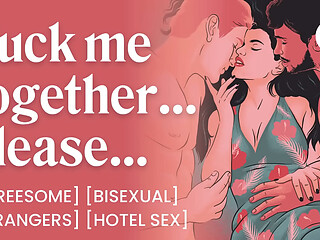 ASMR Audio Porn: First Time MMF Threesome with a Stranger &ndash_ Blowjob, Bisexual &amp_ Hotel Fuck &ndash_ Erotic Audio Story / Roleplay for Women