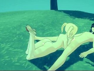 Busty Blonde Shrine Maiden Chick Can't Stop Thinking About Cock