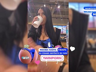 Hot Colombian girl masturbates in public