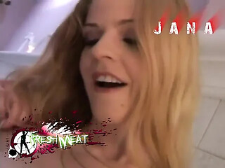 Sweet 19-year-old cherry in pink lingerie teases and touches herself to