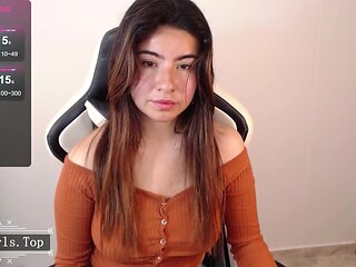 Natural big boobs super cute slim web brunette teen