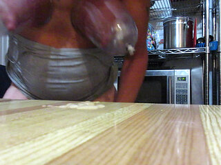 Tit pumping masturbation