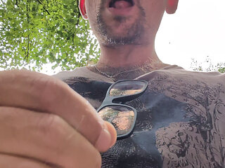 Wanking in the park