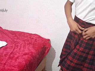 She dresses for school, and waits for someone special to take her. 1-3