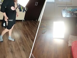 Amateur Latina Tries On Clothes And Cuts Them