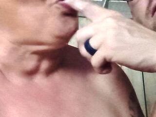 He Licks Her Titties and Sucks Her Fingers Now It's Her Turn with This Naughty Stranger