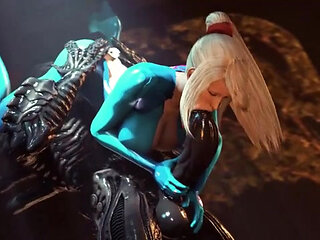 Unknown Planet 9 - Busty Samus Aran gets her pussy tore open by a big alien monster dick