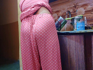 Desi Bangla Bhabi in kitchen