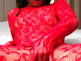 I Love This Fishnet Bodysuit so Much That When I Put It on, I Can't Help but Touch My Pussy.