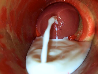 Camera Inside Deep Pussy Captures Huge Ejaculation of Sperm ASMR