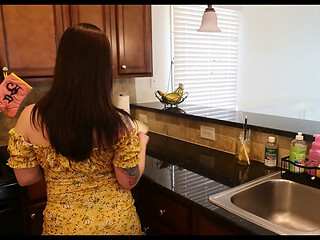 Slutty Brunette House Wife Cheats with Plumber