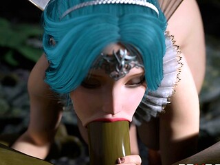 Futa Orc fucks hard Fairy in the Forest Blowjob Anal doggy