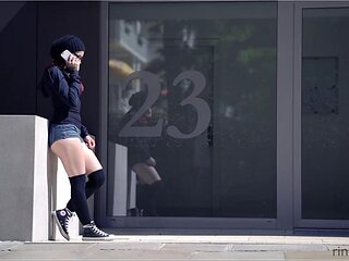 Punk slut shows off her thick ass in public for anyone that wants to look: Porn