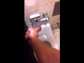 Hardcore Action in the Bathroom with Gaping and Handjobs