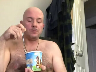Fat Gainer Eating Ice Cream