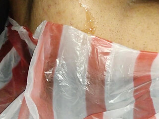 Fucking with black huge dildo