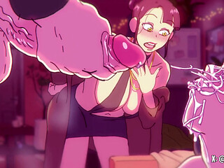 Animated threesome Creampie Fantasy - Hardcore Cartoon Scene