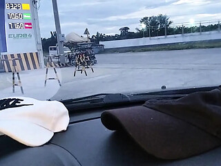 Public schoolgirl defloration in car