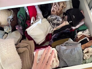 Without bra, naked at home, sexy underwear