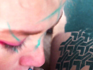 Tattooed Hippie Anal Fuck Herself with Dildo with Big Dick