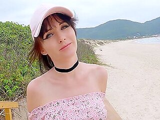Squirting On Public Beach And Dripping Anal Creampie ! Stepsister & Honey Play Box